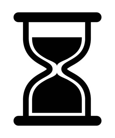 Hourglass icon vector design isolated on white background. Flat time sign .