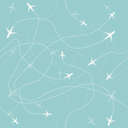 Travel aircraft seamless pattern. Fly vector graphic background. Symbol illustration .のイラスト素材