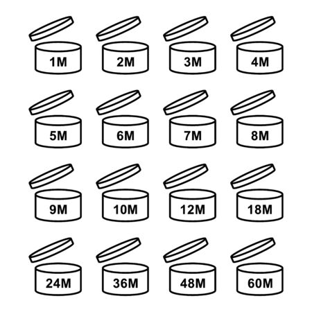 Pao cosmetic icon open month life shelf. Vector illustration isolated on white background .のイラスト素材