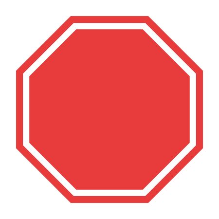 Stop sign, icon blank vector. Red color singe symbol illustration .のイラスト素材