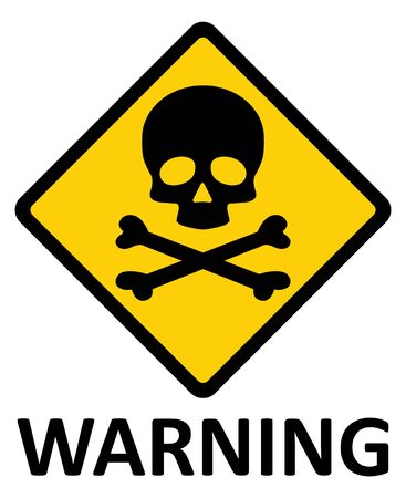 Hazard warning symbol vector icon flat sign symbol with rectangle mark isolated on white background .のイラスト素材