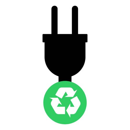 Electric plug vector icon isolated on white background. Energy adapter, web symbol .のイラスト素材