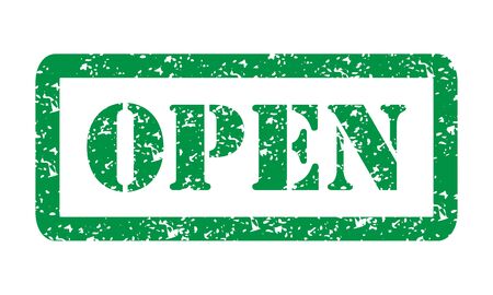 Open the door icon isolated on white background. Market notice symbol .のイラスト素材