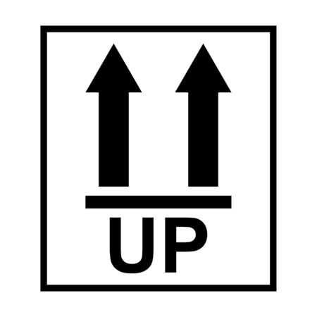 This side up flat icon isolated on white background. Package symbol, label vector illustration. Delivery transportation .のイラスト素材