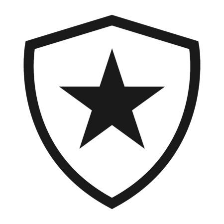 Shield protect icon, safety symbol, defense logo, web button, internet security  .のイラスト素材