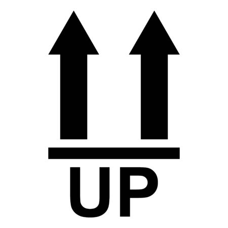 This side up flat icon isolated on white background. Package symbol, label vector illustration. Delivery transportation .のイラスト素材