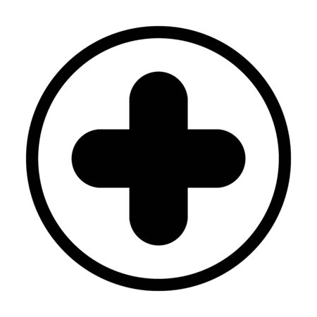Hospital cross symbol, Medical health icon isolated on white background. Emergency design .のイラスト素材