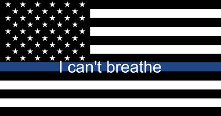 Black lives matter USA support flag, I Can't Breathe text symbol. Vector illustration sign, stop racism .のイラスト素材