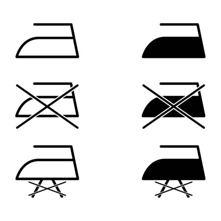 Iron collection flat icon isolated on white background. DonÂ´ts and steam symbol. Machine vector illustration .のイラスト素材