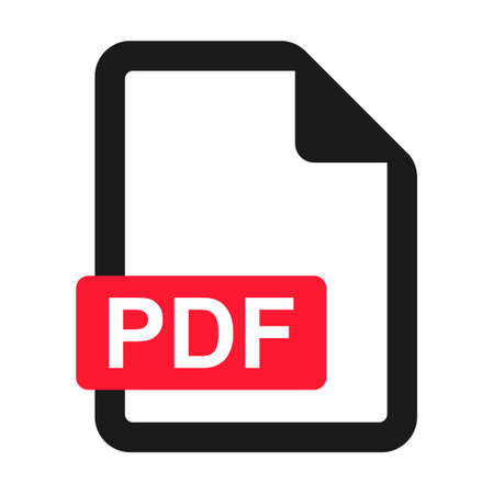 File PDF flat icon isolated on white background. PDF format vector illustration.のイラスト素材