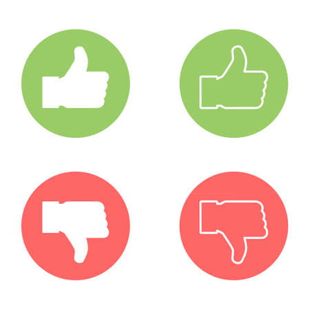 Thumb up and down icon, like finger vector illustration sign, business social web button.のイラスト素材