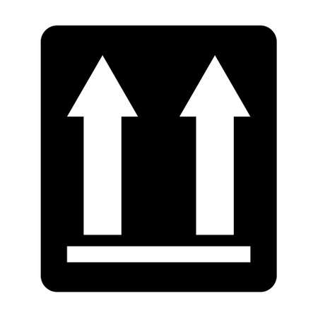 This side up flat icon isolated on white background. Package symbol, label vector illustration. Delivery transportation.のイラスト素材