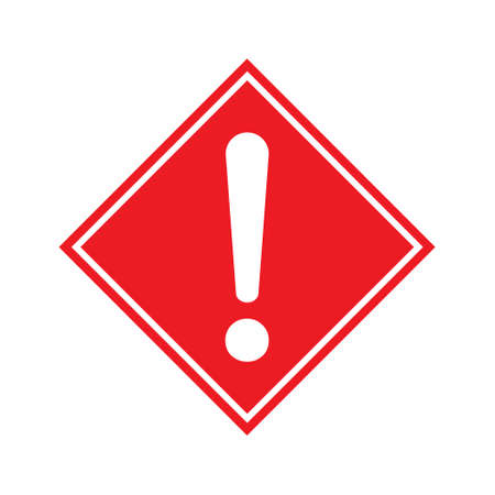 Hazard warning, warn symbol vector icon flat sign symbol with exclamation mark isolated on white background.のイラスト素材
