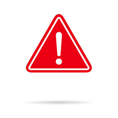 Hazard warning, warn symbol vector icon flat sign symbol with exclamation mark isolated on white background.のイラスト素材