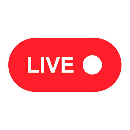Live streaming icon. Modern air vector button design isolated on white background.のイラスト素材