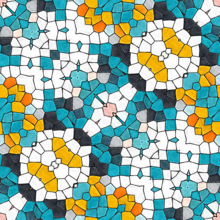 Pattern mosaic kaleidoscopic seamless generated texture, ornament, fragile, fractal, material, abstract render background.の写真素材