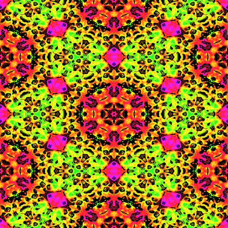 Pattern mosaic kaleidoscopic seamless generated texture, ornament, fragile, fractal, material, abstract render background.の写真素材