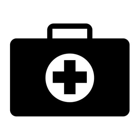 Briefcase of first aid sign, health medical symbol, medicine emergency illustration icon, safety design.のイラスト素材