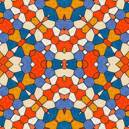 Pattern mosaic kaleidoscopic seamless generated texture, ornament, fragile, fractal, material,...