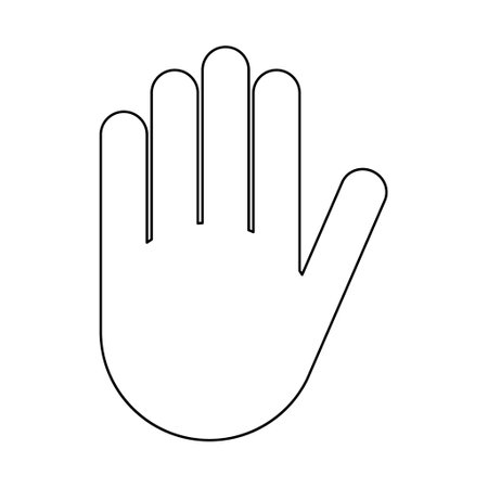 Stop icon with alert hand, warning covid symbol, no - danger isolated on white background vector illustration.のイラスト素材
