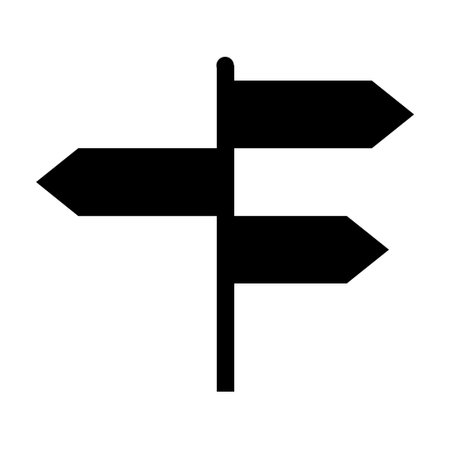 Signpost street vector illustration, road arrow symbol isolated on white background, web pointer.のイラスト素材