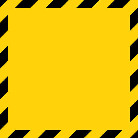 Black and yellow diagonal line striped. Blank vector illustration warning background. Hazard caution sign tape. Space for attention text.のイラスト素材