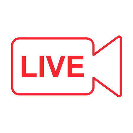 Live streaming icon. Modern air vector button design isolated on white background.のイラスト素材