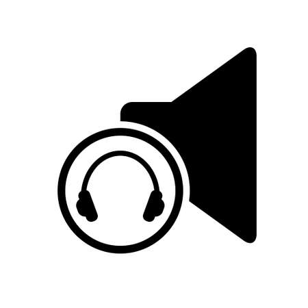 Music sound icon, audio volume symbol. Vector illustration graphic for app, web and media.のイラスト素材