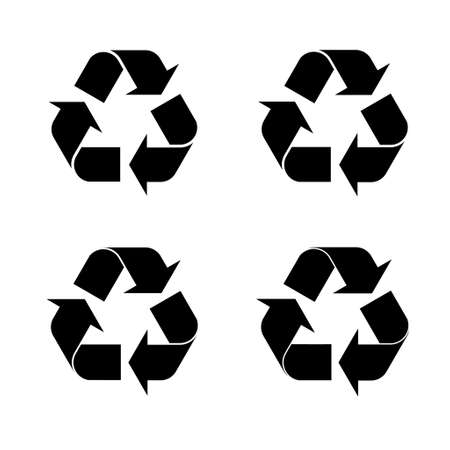 Set of recycle environment icon, Eco nature waste isolated on white background, garbage ecology system.のイラスト素材