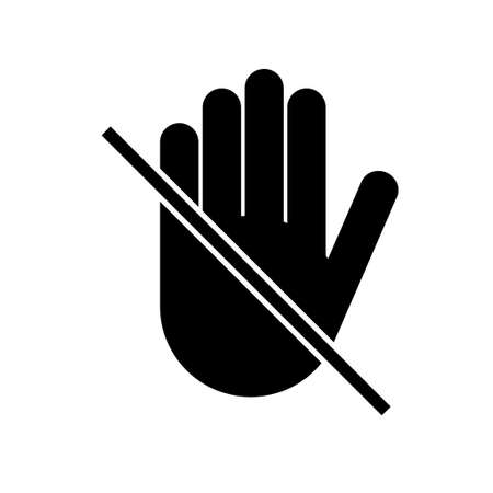 Stop icon with alert hand, warning covid symbol, no - danger isolated on white background vector illustration.のイラスト素材