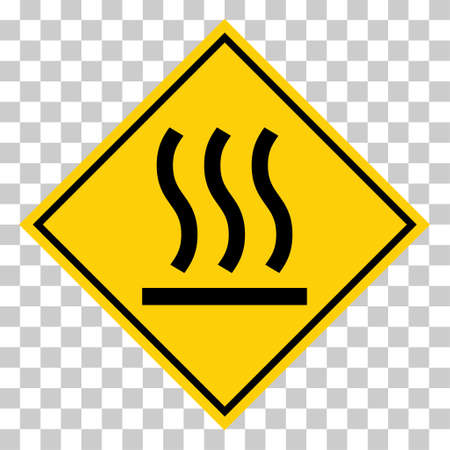 Hot surface icon, safety graphic information symbol, risk notice attention mark, caution vector design.のイラスト素材