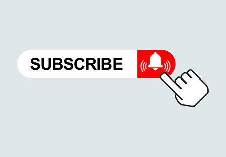 Subscribe web button, social media icon vector illustration, internet website symbol, isolated sign.のイラスト素材