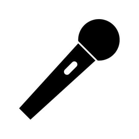 Microphone icon, audio speech symbol, record concert sign, web button design, karaoke flat speak.のイラスト素材