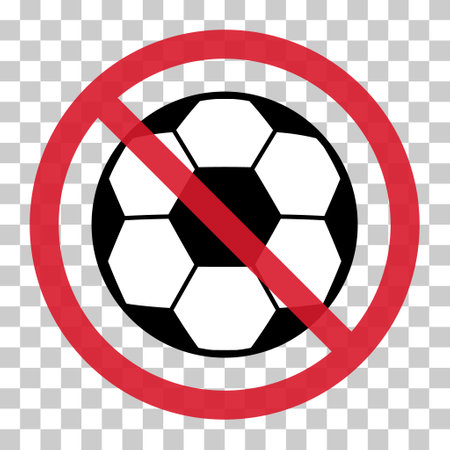 Stop Soccer, football ball symbol, single goal isolated design vector illustration, web game object.のイラスト素材