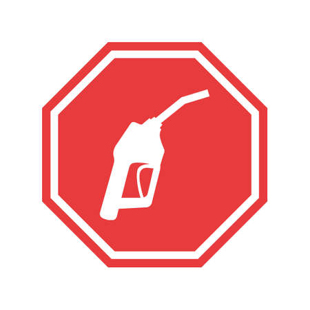 Gas station icon, nozzle isolated logo vector, pump gasoline design, oil power energy symbol.のイラスト素材