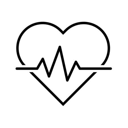 Hearth beat line icon, health medical heartbeat symbol isolated on white background, hospital logo, vector illustration.のイラスト素材
