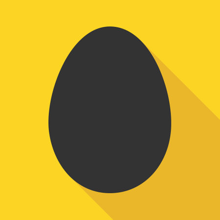 Egg icon with shadow, shell easter symbol, healthy nature food, vector illustration, farm organic protein.のイラスト素材