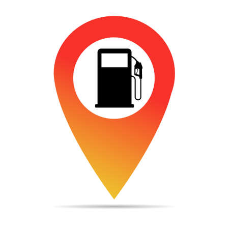 Gas station icon, nozzle isolated logo vector, pump gasoline design, oil power energy symbol.のイラスト素材
