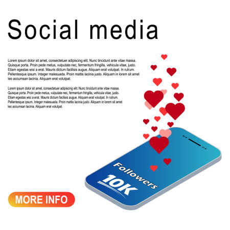 Congratulation isometric number lettering, Collection celebrate follower icon, web online post vector illustration.のイラスト素材