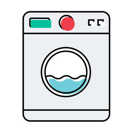 Washing machine equipment, Electric washer laundry icon, wash symbol clothes, vector illustration background.のイラスト素材