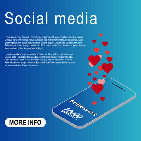 Congratulation isometric number lettering, Collection celebrate follower icon, web online post vector illustration.のイラスト素材