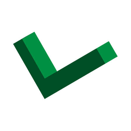 Check isometric mark, tick icon, succes - yes vector illustration isolated on background, vote positive .のイラスト素材