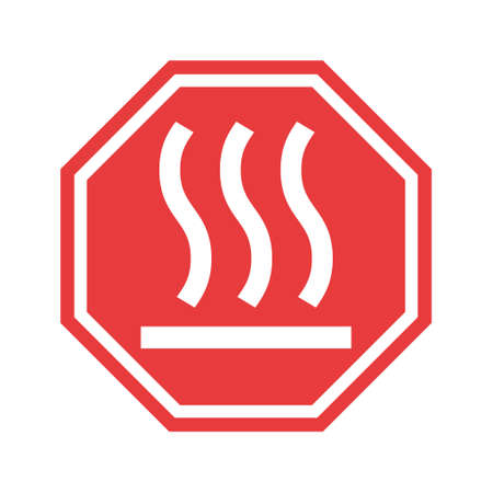 Hot surface icon, safety graphic information symbol, risk notice attention mark, caution vector design.のイラスト素材