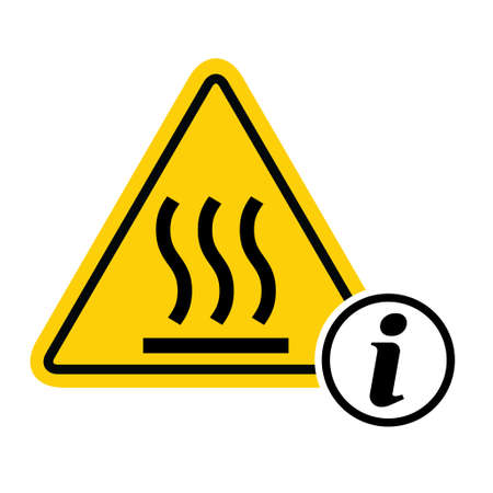 Hot surface icon, safety graphic information symbol, risk notice attention mark, caution vector design.のイラスト素材