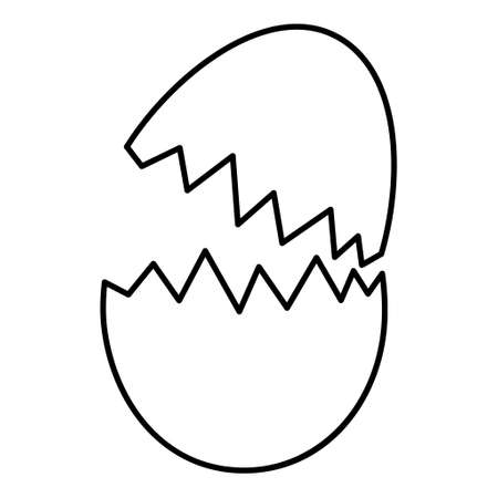 Broken Egg icon, shell easter symbol, healthy nature food, vector illustration, farm organic protein.のイラスト素材