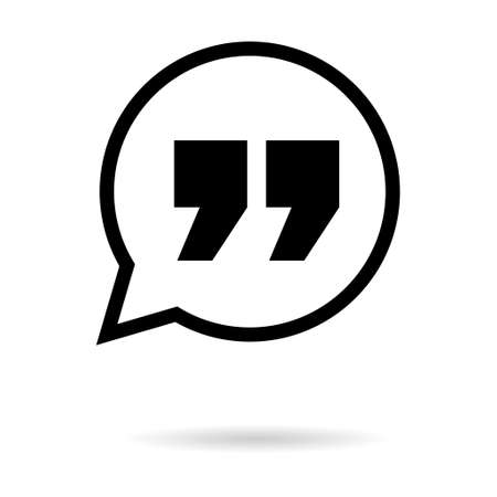 Quote concept icon, quotation speech bubble symbol, vector illustration dialog sign, text mark graphic.のイラスト素材