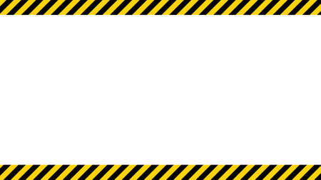 Black and yellow diagonal line striped. Blank vector illustration warning background. Hazard caution sign tape. Space for attention text.のイラスト素材