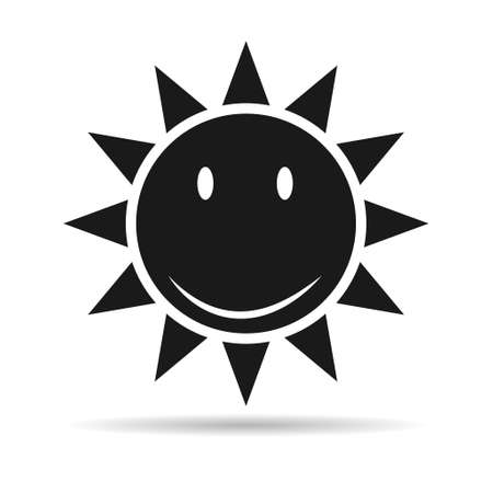 Sun or sunshine icon symbol design, travel beach holiday sign, abstarct vector illustration.のイラスト素材