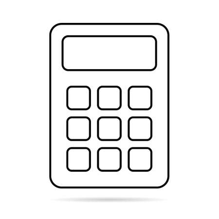 Calculator icon, mathematics web button vector illustration. Internet website finance technology design.のイラスト素材