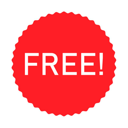 Free web button sign, promotion design label icon, free business vector illustration.のイラスト素材